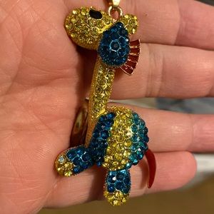 Colorful Crystal giraffe necklace